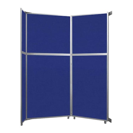 Versare Operable Wall Folding Room Divider 7'11" x 10'3/4" Royal Blue Fabric 1070205-1